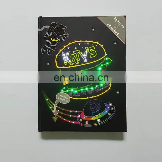 2017 New Design Custom LED Lighting Up Diary/Notebook for school writing or office writing