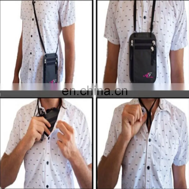 Rfid Nylon Stash Hidden Security Neck Wallet
