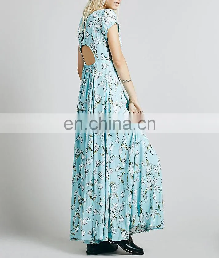 CHEFON V neck plus size bohemian dresses wholesale