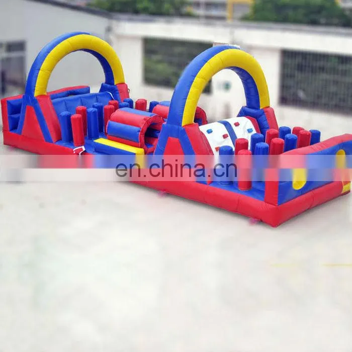 2015 Rainbow inflatable obstacle course with slide