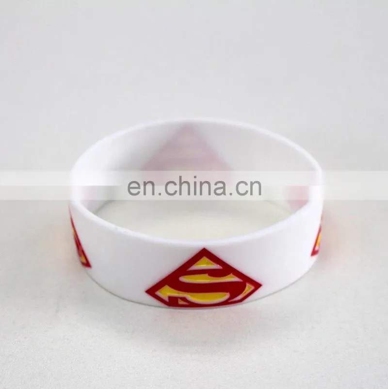 Cartoon printed wide silicon bracelet/wristband