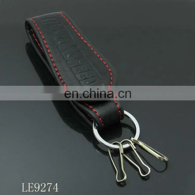 Fashionable metal leather keychain