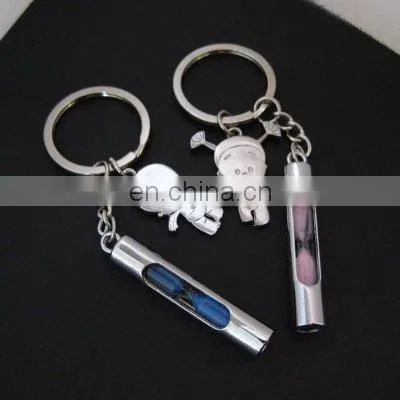 Hot Selling Creative Pink And Blue Hourglass Couple Key Ring For Wedding