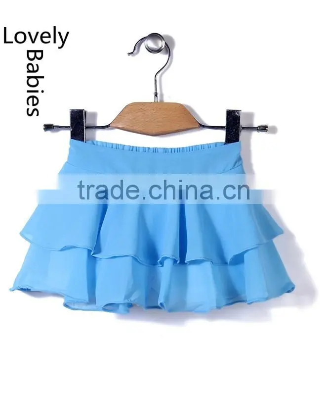 Pictures fashionable skirts 2016 kids sky blue ruffle midi skirt