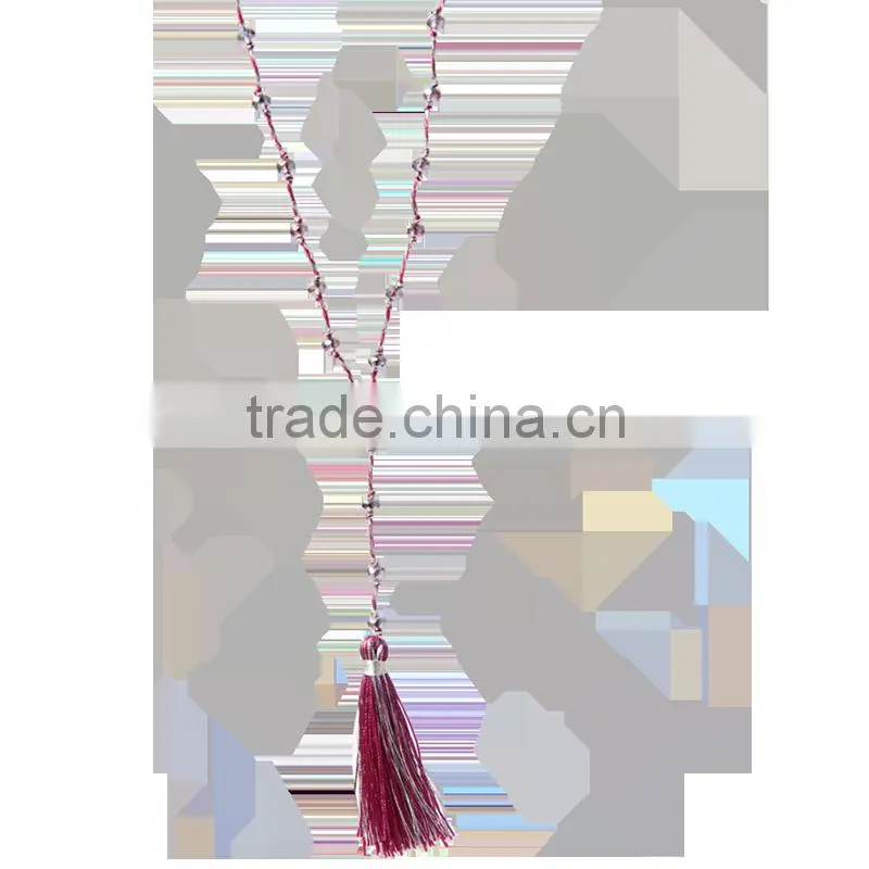 China latestest design colorful tassel necklace withs beads wholesale