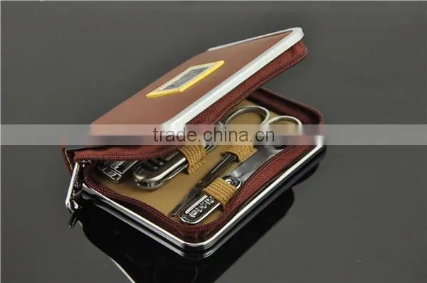 luxury promotional leather boxed gift set with pedicure set