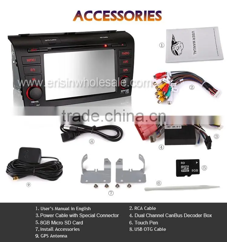 Erisin ES7638M 7" Car Audio Radio Player with GPS 3G Games
