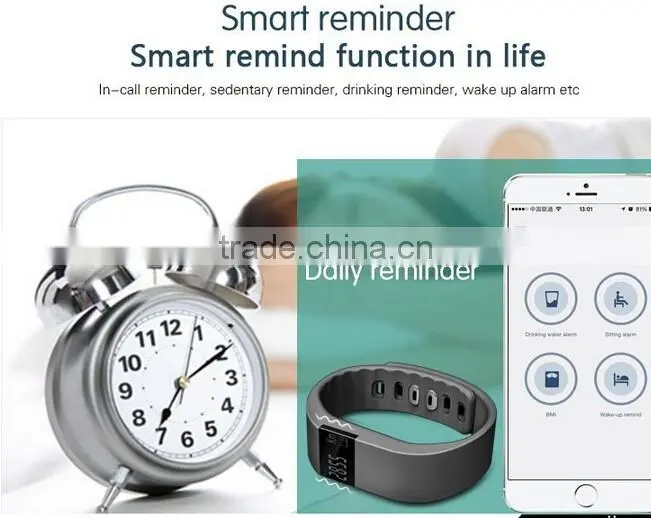 Sandentary reminder/Pedometer/Distance/Sport time/Calorie/Sleep monitor/in call remider Smart Bracelet tw64