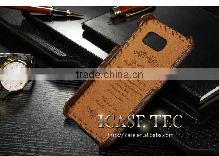 iCase For samsung galaxy s6 leather case, For samsung s6 phone case, Genuine leather Back Case