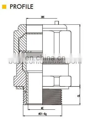 Single sealed brass nickel-plated waterproof cable crimp porous cable connector for industrial chassis