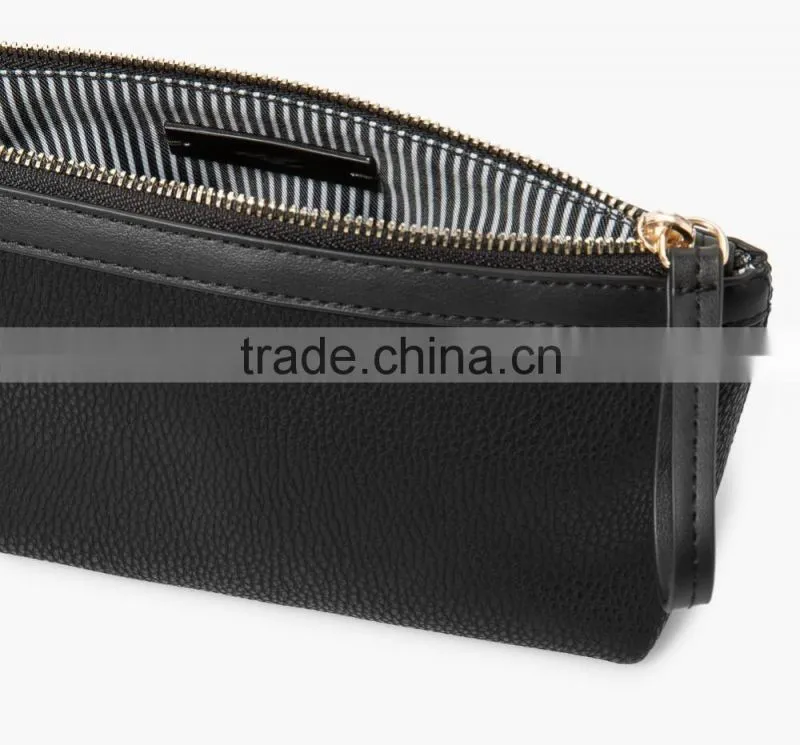 pebbled leather cosmetic bag with wristlet makeup case pouch multiple clutch purse for ladies