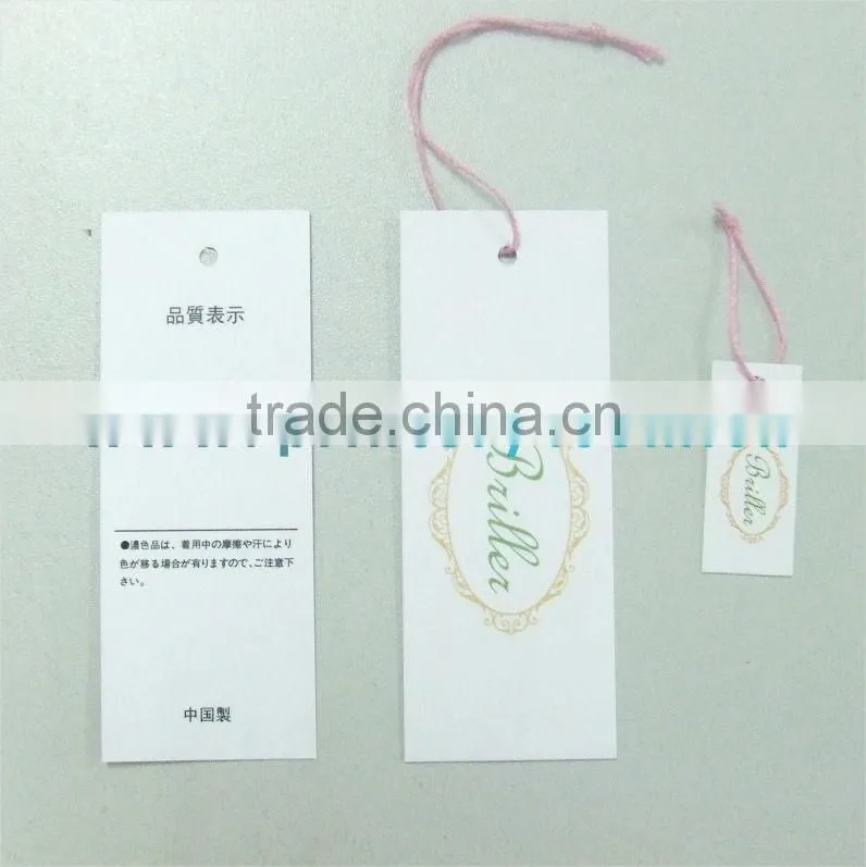 Excellent customise tailor-made hang tag for clothing