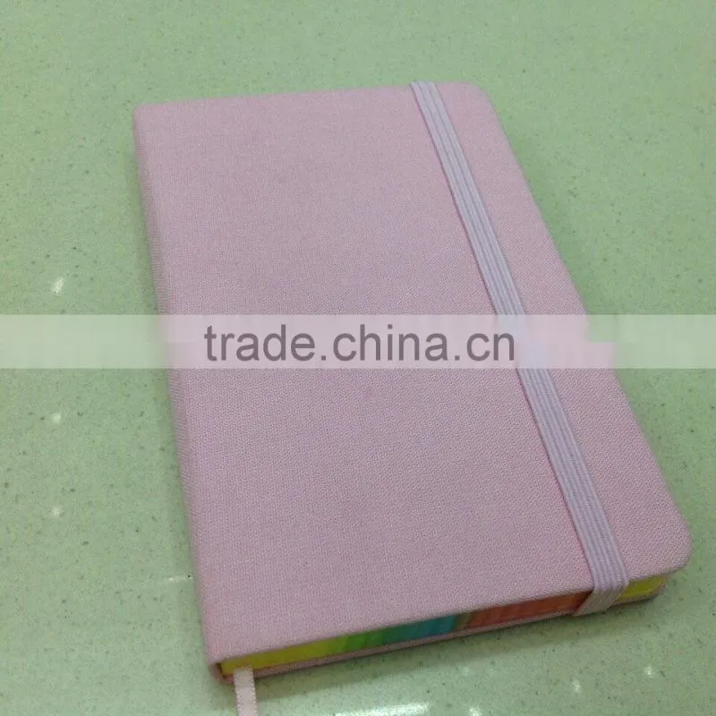 Cloth material notepad with color printed edge