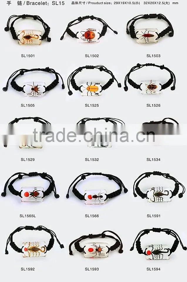 Latest hippie bracelet beads as promotion gifts with real insect
