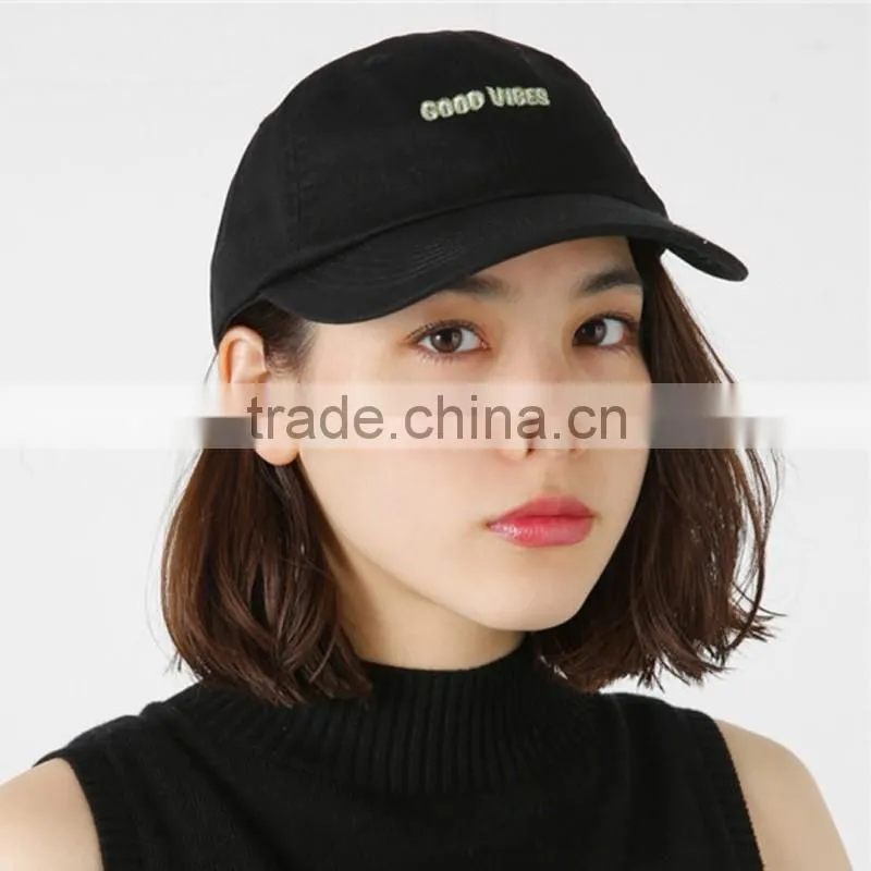 Custom 100% Cotton Flat Embroidery Logo Baseball Cap