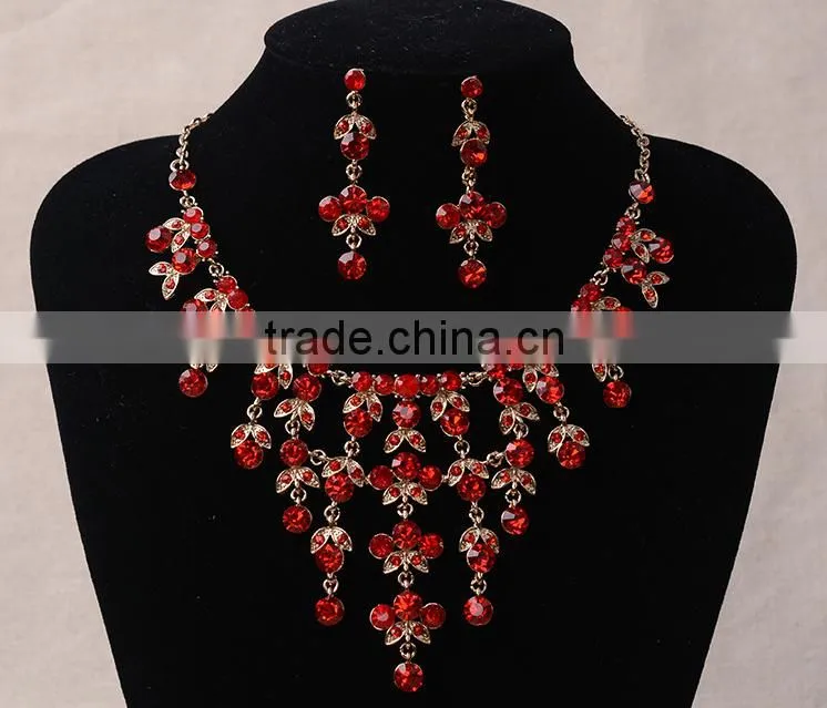National Wind Jewelry Design Vintage Crystal Tassel Jewelry Set