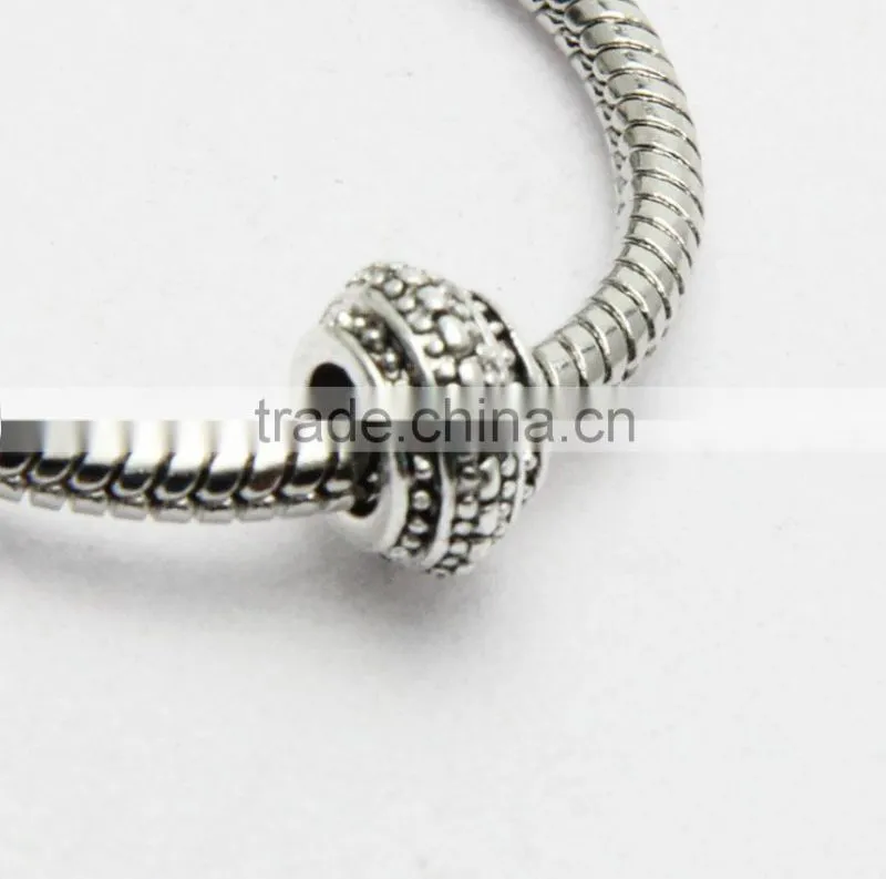 Wholesale Pdora New Style DIY Large Hole Drum Shape Zinc Alloy Beads