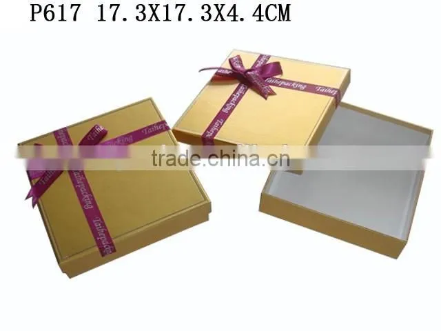 P617 Cheap Cardboard Paper Gift Box Ribbon