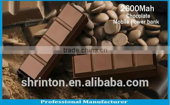 New Design Portable Chocolate Power Bank , Mini Power Bank 2600Mah For Mobile Phone