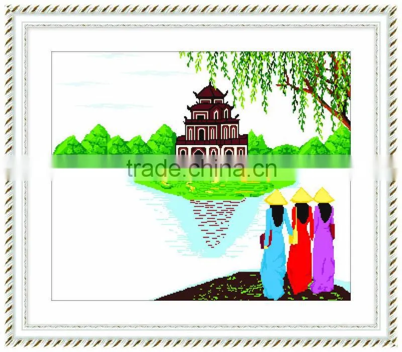 Beautiful Scenery Vietnam style 100% precisely printed cross stitch kits