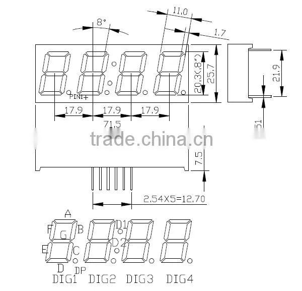 Digital Clock Using NEWSHINE FND Anode White Color Display 7 Segment LED Module 5641