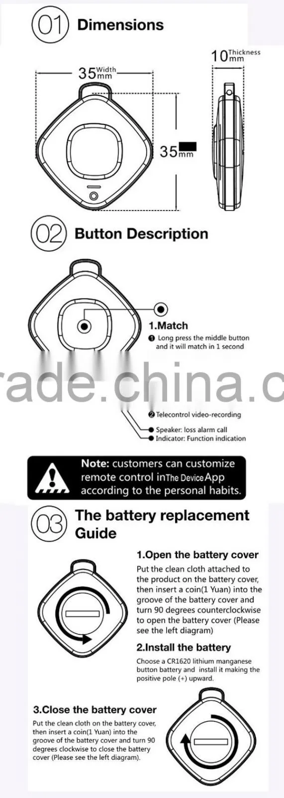 Wireless electronic key finder bluetooth anti-lost alarm