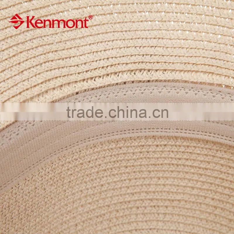 Most popular wide brim folding straw with silk ribbon