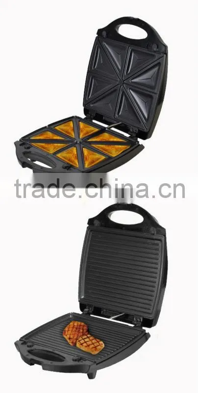 CE GS ROHS ETL 3 IN 1 DETACHABLE 4 SLICE SANDWICH MAKER