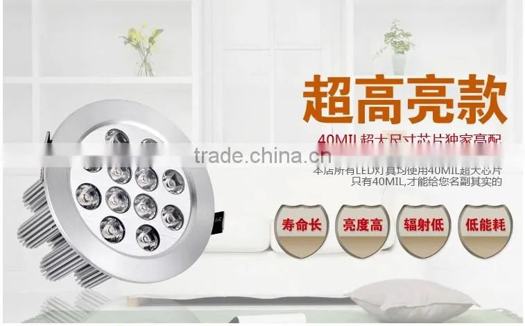2015 New Dimmable LED Ceiling Lamp 3w 5w 7w 9w 12w LED Spotlights Silver Shell