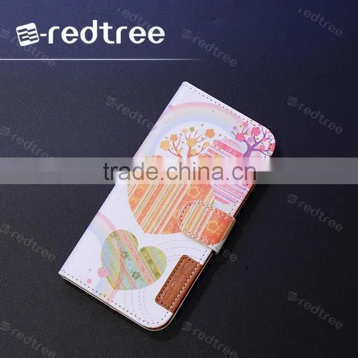 Lucky flower 3D printed flip card slot hand phone cover case