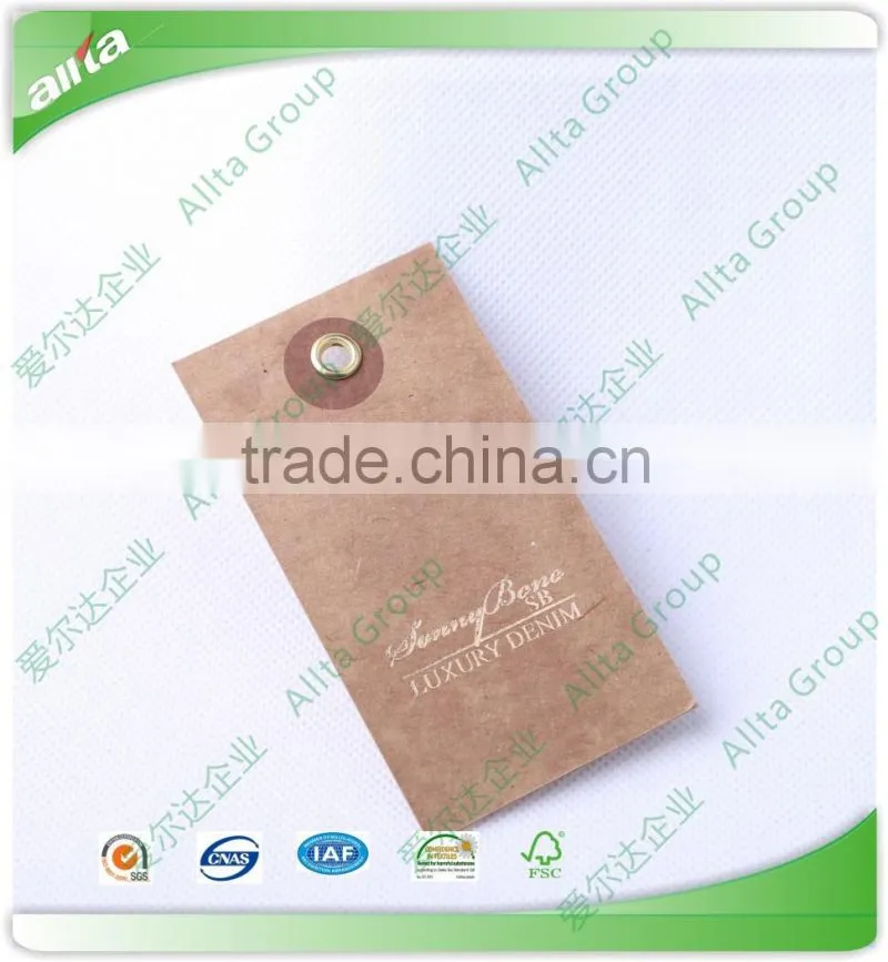 Custom kraft paper hang tags, paper tags for jeans, label and tags for jeans