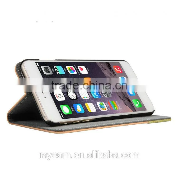 For i6 Leather mobile phone case support customized size leather case