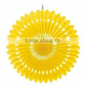 Fashional!!yellow tissue paper fan for party wedding decor