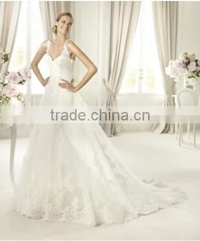 Spaghetti Straps Mermaid Ivory Lace Sweetheart Designers Wedding