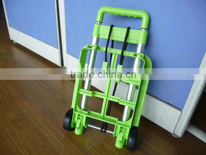 Plastic colorful cheap and portable mini folding luggage cart