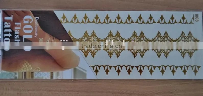 skin tattoo sticker gold silver tattoo bracelet gold tattoo