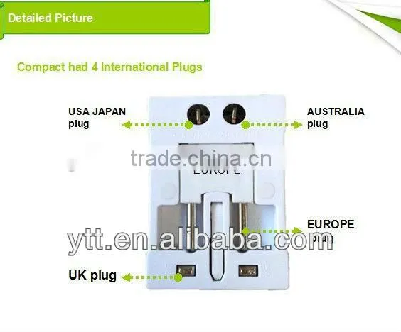 Latest ABS Material Universal Travel USB Charger