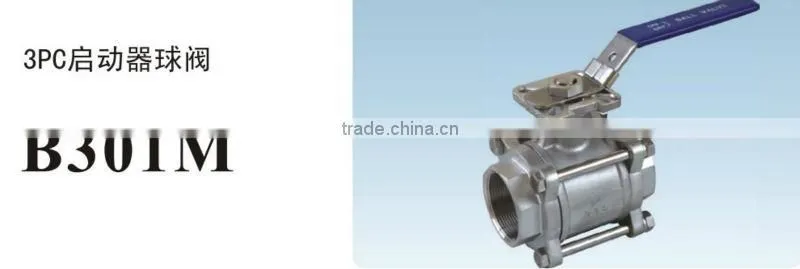 3pc ball valve with mounting PAD SS316