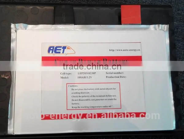 lithium iron phosphate battery 3.2V100AH polymer battery for EV, energy storage system
