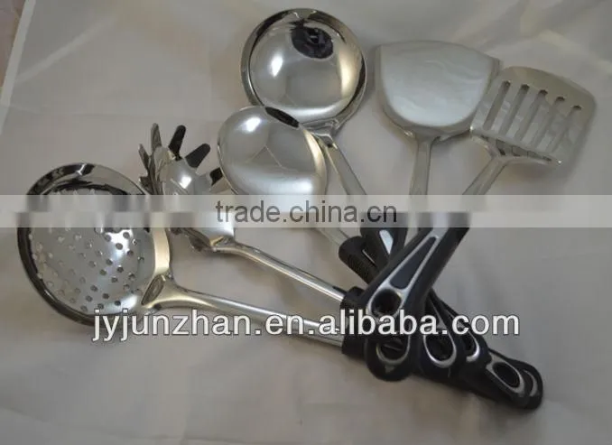 7pc set stainless steel kitchen tool with pp handle made by Junzhan Factory directly
