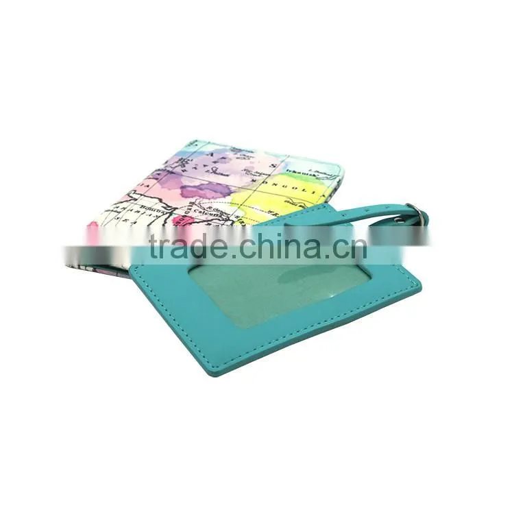 High quality leather PU luggage tag, travel baggage tag