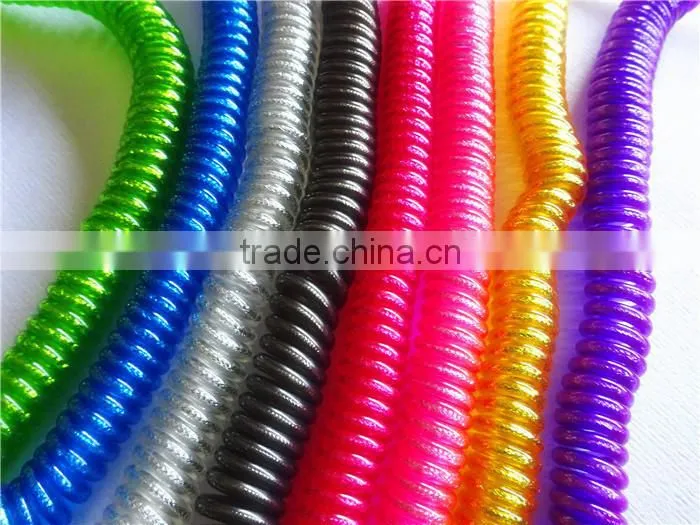 fashion audio/DC3.5MM transparent spiral gold-plated cable