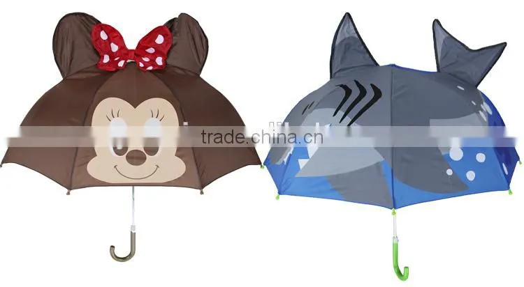 2015 muni children cartoon animal shape cheap fashion kids umbrella with two ears wholesale