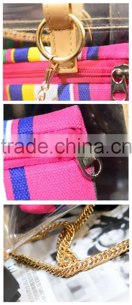 wholesale lightweight cheap pvc handbag with chain