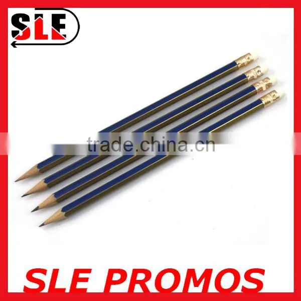 Yellow and black color striped dipped wooden pencil