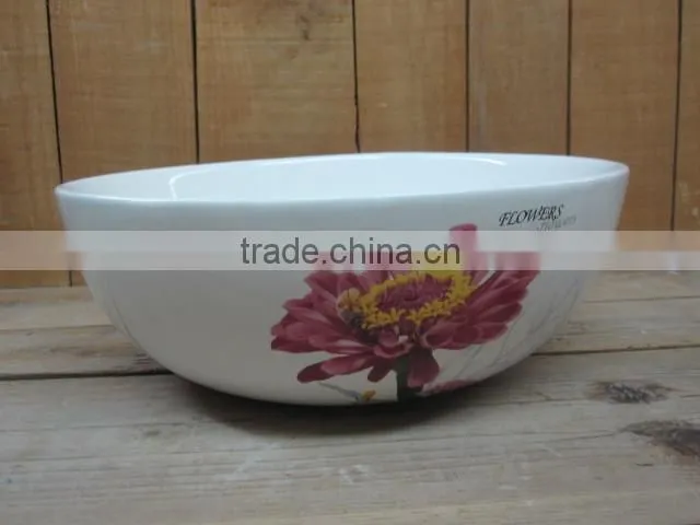Set 3 Round Ceramic Plant /Flower Pot with Pallet Tray