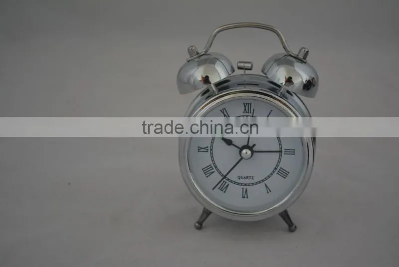 buy in China best selling cool silver mantle interactive clock with white clock face for home decoration