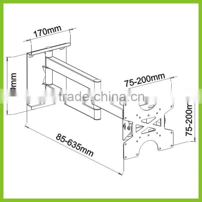 LCD2703L VESA200X200 Single Arm Articulating LCD/LED Wall Mount
