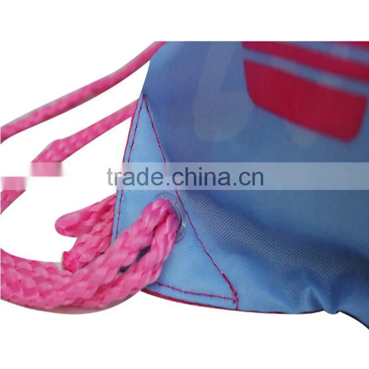 Nylon polyester foldable shopping drawstring nylon bag