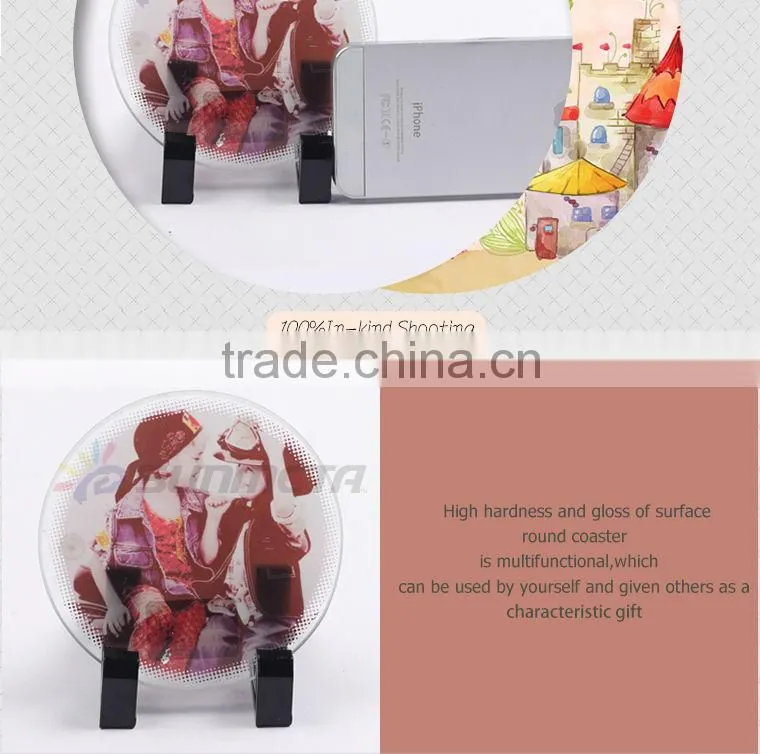 Yiwu Sunmeta factory supply hot sale sublimation round blank glass coasters
